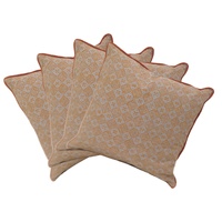 Pack of 4 Azuk Orange & Grey Cushion Covers 50cm x 50cm