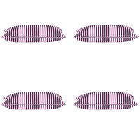 Pack of 4 Dandi Fuchsia Plum Purple & White Rectangle Cushion Covers