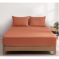 100% Vintage Washed Cotton Fitted Sheet Combo Set – 100% Natural Cotton, Ultra Soft & Breathable – Includes Fitted Sheet & Pillowcases – Machine Washa