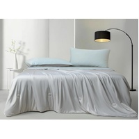 Ice Cooling Reversible Summer Comforter Blanket (Blue and Grey, Single/Double)