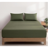 100% Vintage Washed Cotton Fitted Sheet Combo Set – 100% Natural Cotton, Ultra Soft & Breathable – Includes Fitted Sheet & Pillowcases – Machine Washa