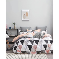 Annie 100% cotton reversible quilt cover set-king size