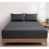 100% Vintage Washed Cotton Fitted Sheet Combo Set – 100% Natural Cotton, Ultra Soft & Breathable – Includes Fitted Sheet & Pillowcases – Machine Washa