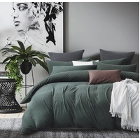 100% Jersey Cotton Quilt Cover Set - Green - Super King