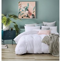 100% Jersey Cotton Quilt Cover Set - White - Super King