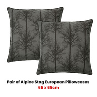 Pair of Alpine Stag Taupe European Pillowcases