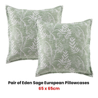 Pair of Eden Sage European Pillowcases