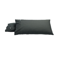 Bianca Pair of Heston Cotton Percale Standard Pillowcases Charcoal
