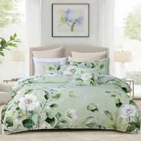 Bianca Salisbury Sage Floral Cotton Sateen Quilt Cover Set Super King