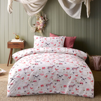 Happy Kids Farmyard Friends Washed Quilt Cover Set Double