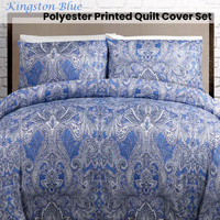 Kingston Blue Quilt Cover Set Double