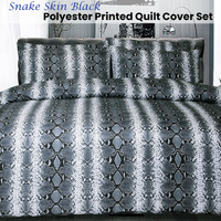 Snake Skin Black Quilt Cover Set Double