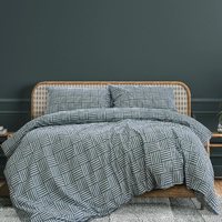 Fletcher Faded Indigo Printed Quilt Cover Set Queen