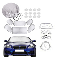 Set of 6 Auto Front Rear Windshield Side Window Sun Shade Car Visor Cover Block