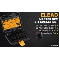 16Pc SAE Hex Bit Impact Socket Set 5/64"-9/16" Allen Socket Set Socket Adapter