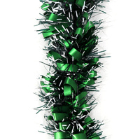 5x 2.5m Christmas Tinsel Xmas Garland Sparkly Snowflake Party Natural Home Décor, Bows (Black Green)