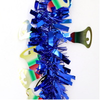 5x 2.5m Christmas Tinsel Xmas Garland Sparkly Snowflake Party Natural Home Décor, Bells (Blue)