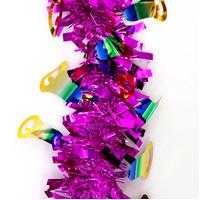 5x 2.5m Christmas Tinsel Xmas Garland Sparkly Snowflake Party Natural Home Décor, Bells (Hot Pink)