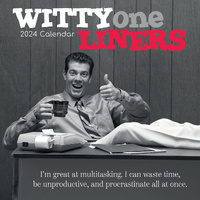 Witty One Liners - 2024 Square Wall Calendar 16 Months Fun Planner New Year Gift