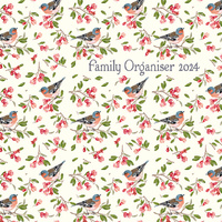 Birdsong Family Organiser - 2024 Square Wall Calendar 16 Months School Planner