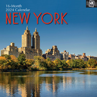 New York - 2024 Square Wall Calendar 16 Month Premium Planner Xmas New Year Gift