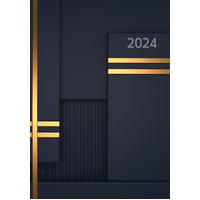 Gold Bars - 2024 A5 Padded Cover Diary Premium Planner Book Xmas New Year Gift