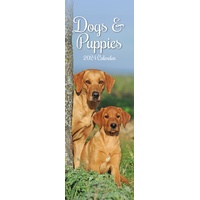 Dogs & Puppies - 2024 Slimline Slim Wall Calendar Hanging Planner New Year Gift