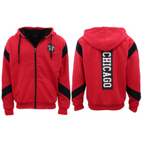 Mens Fleece Sherpa Fur Hooded Thick Winter Jacket Chicago 23 Michael Jordan Coat, Red, XL
