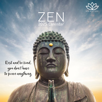 Zen - 2025 Square Wall Calendar 16-Month Christmas New Year Premium Planner Gift