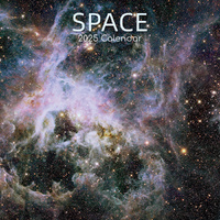 Space 2025 Square Wall Calendar 16-Month Christmas New Year Premium Planner Gift