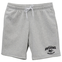Men's Fleece Shorts Casual Sports Sweat Pants w Elastic Waist Drawstring Pockets, Light Grey, 4XL