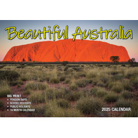 Beautiful Australia - 2025 Rectangle Wall Calendar 16 Months Scenic Landscapes