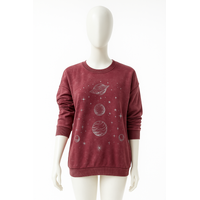 Mineral Wash Graphic Sweatshirt Burgundy XL