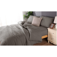Microflannel duvet cover and sheet comb set king charcoal
