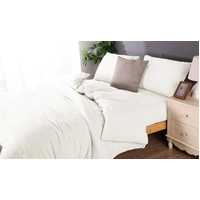 Microflannel duvet cover and sheet comb set queen white