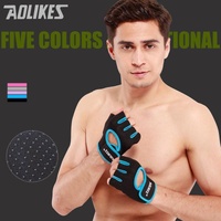 M Size Sports Gloves Weight Lifting Exercise Training Workout Bike Riding Men Women - Black+Grey