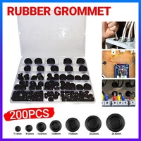 200 Pcs Auto Rubber Grommet Assortment Set Fastener Kit Blanking 7 Popular Sizes