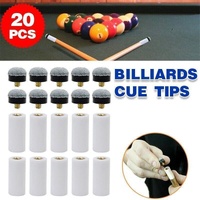 10 Pairs Soft Grey Billiard Tips Set with Screw-On Ferrules