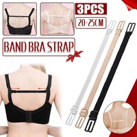 3Pcs Lady Nonslip Elastic Adjustable Band Bra Strap Holder Strap Racer Back Clip - White