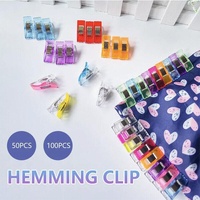 50Pcs Sewing Quilting Clips Wonder Craft Fabric Clamp DIY Colourful or Clear Option - Colourful