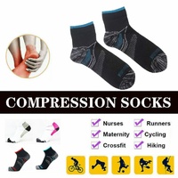 L XL Ankle Compression Socks for Foot Support and Daily Comfort Unisex - White-Grey