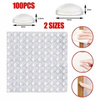 100PCS Clear Silicone Bumper Pads Self Adhesive Door Drawer Cabinet Furniture Stopper - 100PCS-10*2mm
