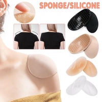 2Pcs Soft Anti-Slip Invisible Shoulder Pads Naturally Increased Silicone /Sponge - Beige (Silicone)