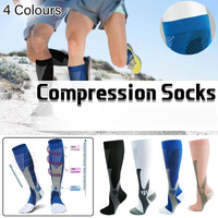 Copper Compression Socks for Running Travel Sports Anti Fatigue Support XXL Unisex - Black