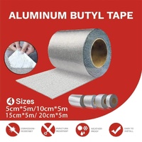 5M Waterproof Tape Butyl Rubber Aluminium Foil Roof Pipe Caravan Repair Flashing - 10cm* 5m* 1 Unit