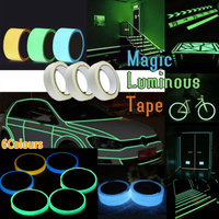 2cm x 3m Glow in the Dark Fluorescent Tape Self-Adhesive Strip for Marking and Decor - Blue Green 2cm*3m