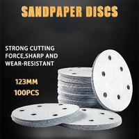 100x 123mm 6/8-Hole Sanding Discs Hook Loop Orbital Sander Pads 80 120 240 Grit - 80 Grits（6-Hole）