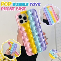 Rainbow Pop Fidget Toys Push It Bubble Phone Case For iPhone 7 8 Plus X XR 11 12 Pro Max - iPhone XR