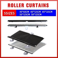 Black Roller Blinds Suction Cup Sunshade Blackout Curtains Car Home Window Curtains - 58 X 125 CM