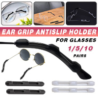 Silicone Eyeglasses Temple Hook Anti Slip Ear Grip Tips Holder for Glasses Spectacles - Transparent 1pair